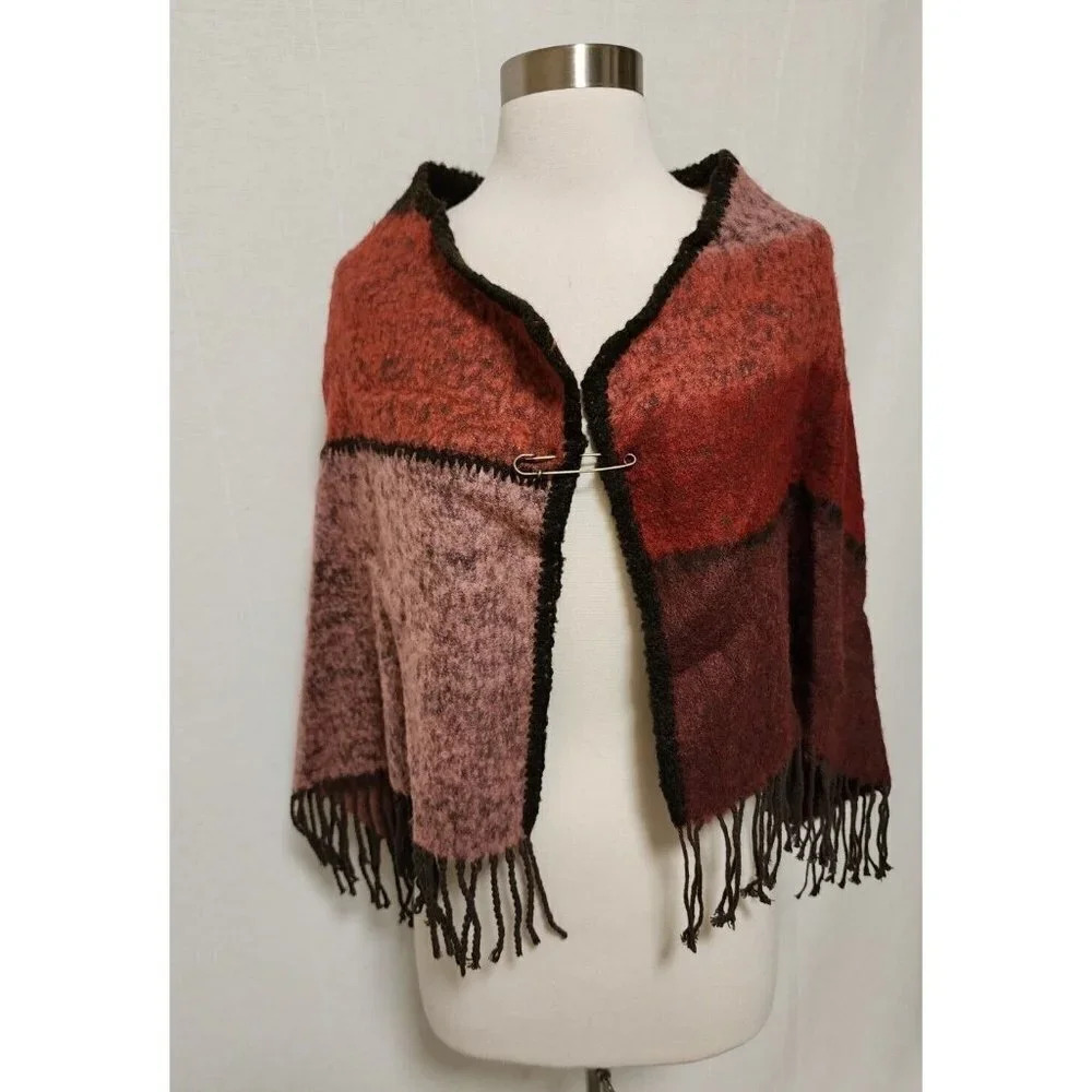 Womens Vintage Shawl Cape Made In Italy One Size